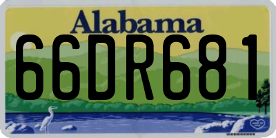 AL license plate 66DR681