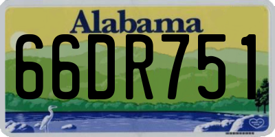 AL license plate 66DR751