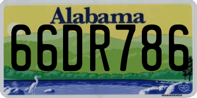 AL license plate 66DR786