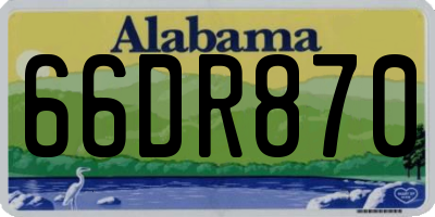 AL license plate 66DR870
