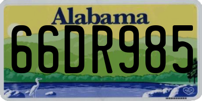 AL license plate 66DR985