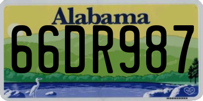 AL license plate 66DR987