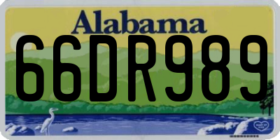 AL license plate 66DR989