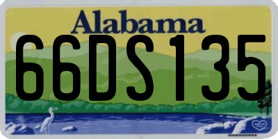 AL license plate 66DS135