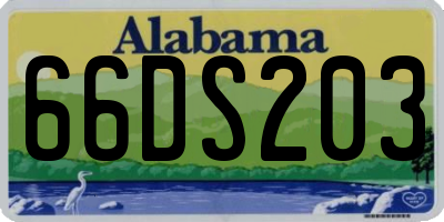 AL license plate 66DS203