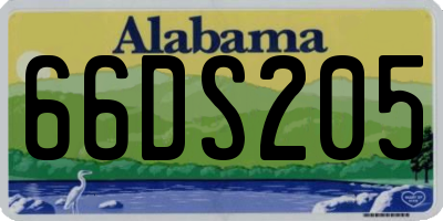 AL license plate 66DS205