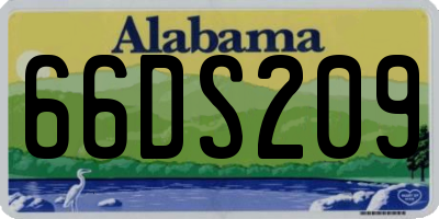 AL license plate 66DS209