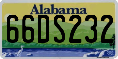 AL license plate 66DS232
