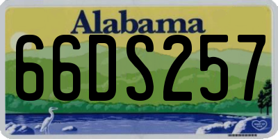 AL license plate 66DS257