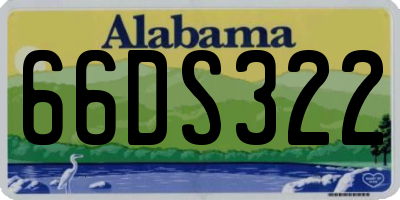 AL license plate 66DS322