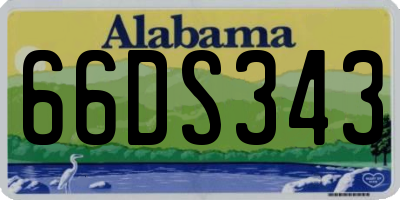 AL license plate 66DS343