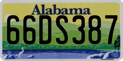 AL license plate 66DS387
