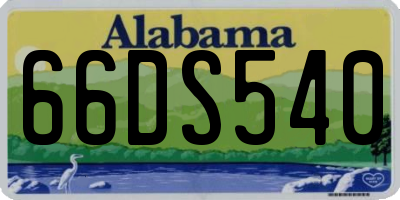 AL license plate 66DS540