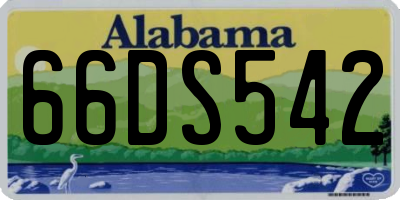 AL license plate 66DS542