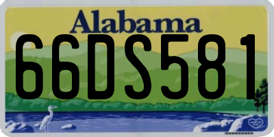 AL license plate 66DS581