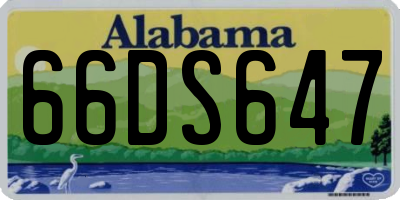 AL license plate 66DS647