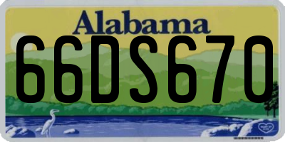 AL license plate 66DS670
