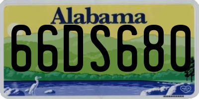 AL license plate 66DS680