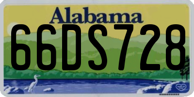 AL license plate 66DS728