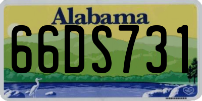 AL license plate 66DS731