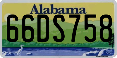 AL license plate 66DS758