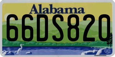 AL license plate 66DS820