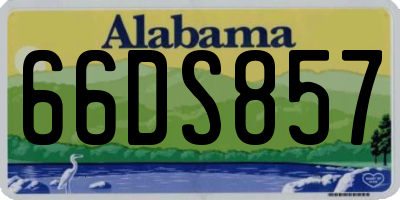 AL license plate 66DS857