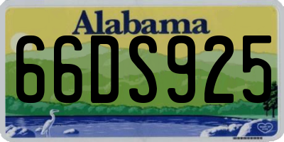 AL license plate 66DS925