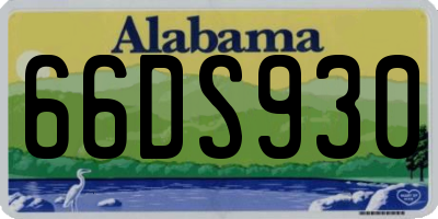 AL license plate 66DS930