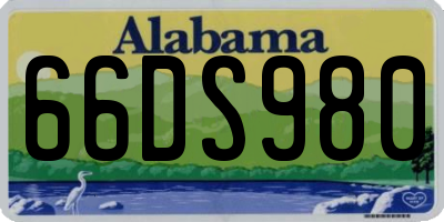 AL license plate 66DS980