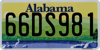 AL license plate 66DS981