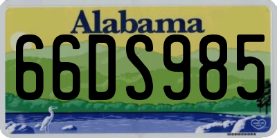 AL license plate 66DS985