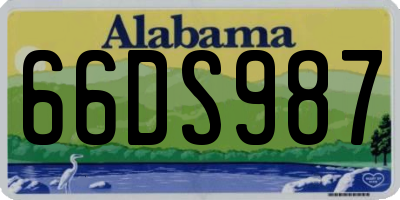 AL license plate 66DS987