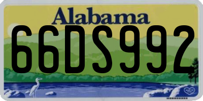 AL license plate 66DS992