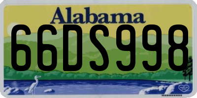 AL license plate 66DS998