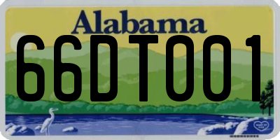 AL license plate 66DT001