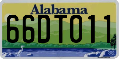 AL license plate 66DT011