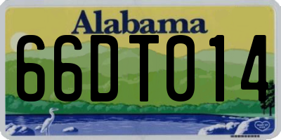 AL license plate 66DT014