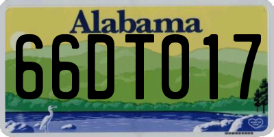 AL license plate 66DT017