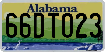 AL license plate 66DT023