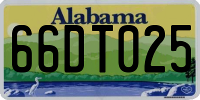 AL license plate 66DT025