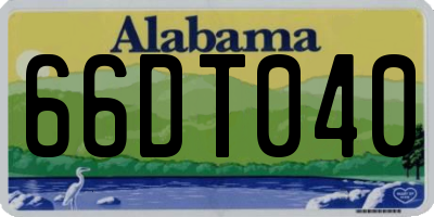 AL license plate 66DT040