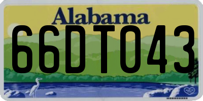 AL license plate 66DT043