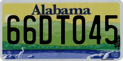 AL license plate 66DT045