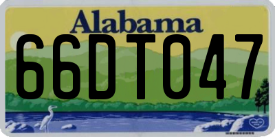 AL license plate 66DT047
