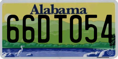 AL license plate 66DT054