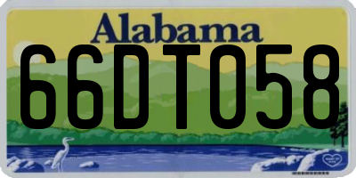 AL license plate 66DT058