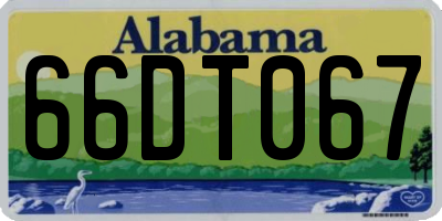 AL license plate 66DT067