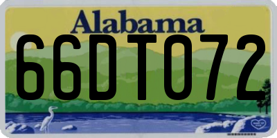 AL license plate 66DT072
