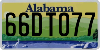 AL license plate 66DT077